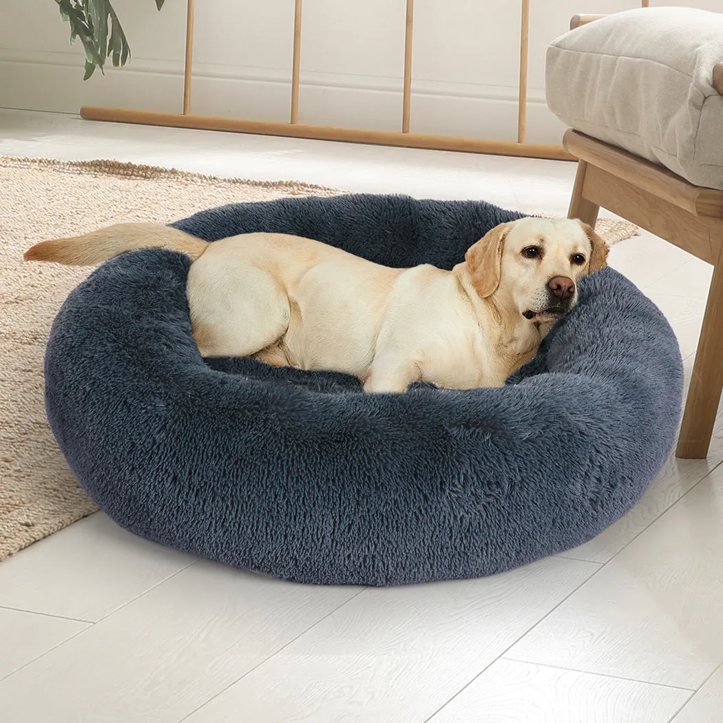 Pet Bed Cat Dog Donut Nest Calming Kennel Cave Deep Sleeping - Dark Grey 3XL
