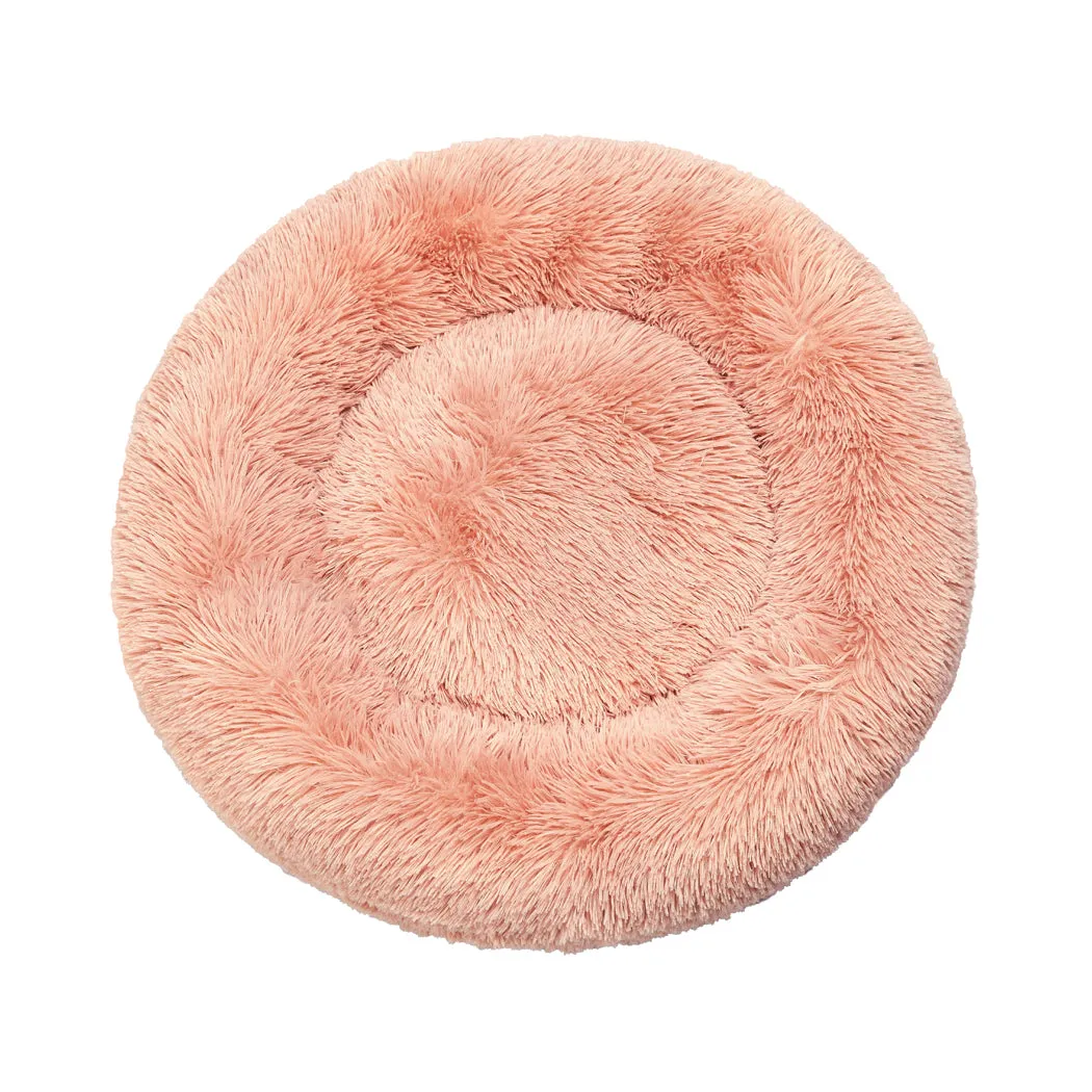 Pet Bed Donut Nest Calming Kennel Cave Deep Sleeping - XXL Pink