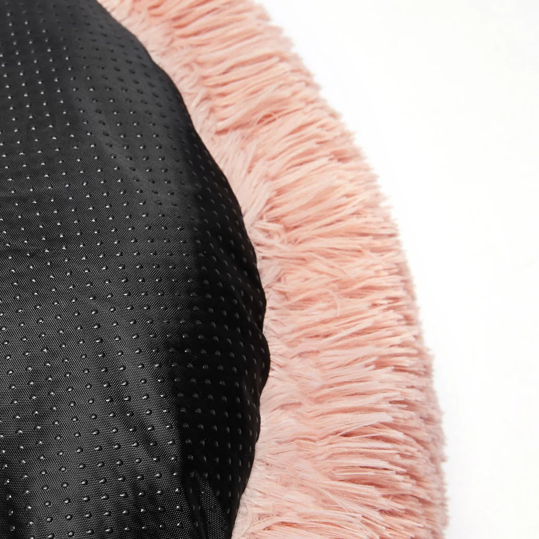 Pet Bed Donut Nest Calming Kennel Cave Deep Sleeping - XXL Pink