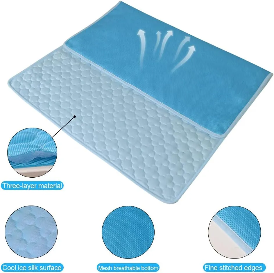 Pet Cooling Mats for Dogs, Breathable Ice Silk Dog Cooling Mat, Portable Cooling Pet Pad for Dogs, Washable Pet Cooling Blanket for Indoor & Outdoor (40 X 28 In)