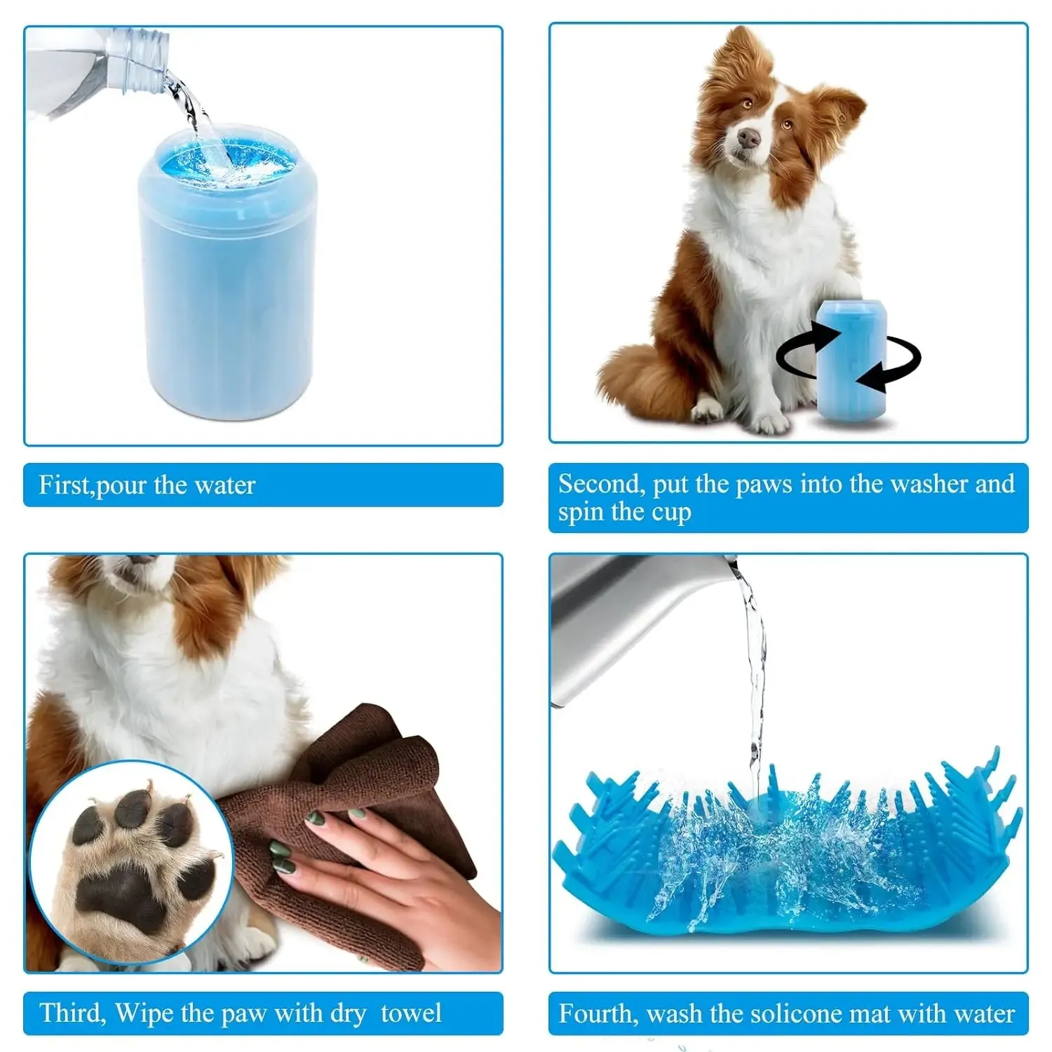 Pet Foot Wash Cup Soft Silicone Cat Paw Cleaning Cup Portable Dog Foot Cleaner