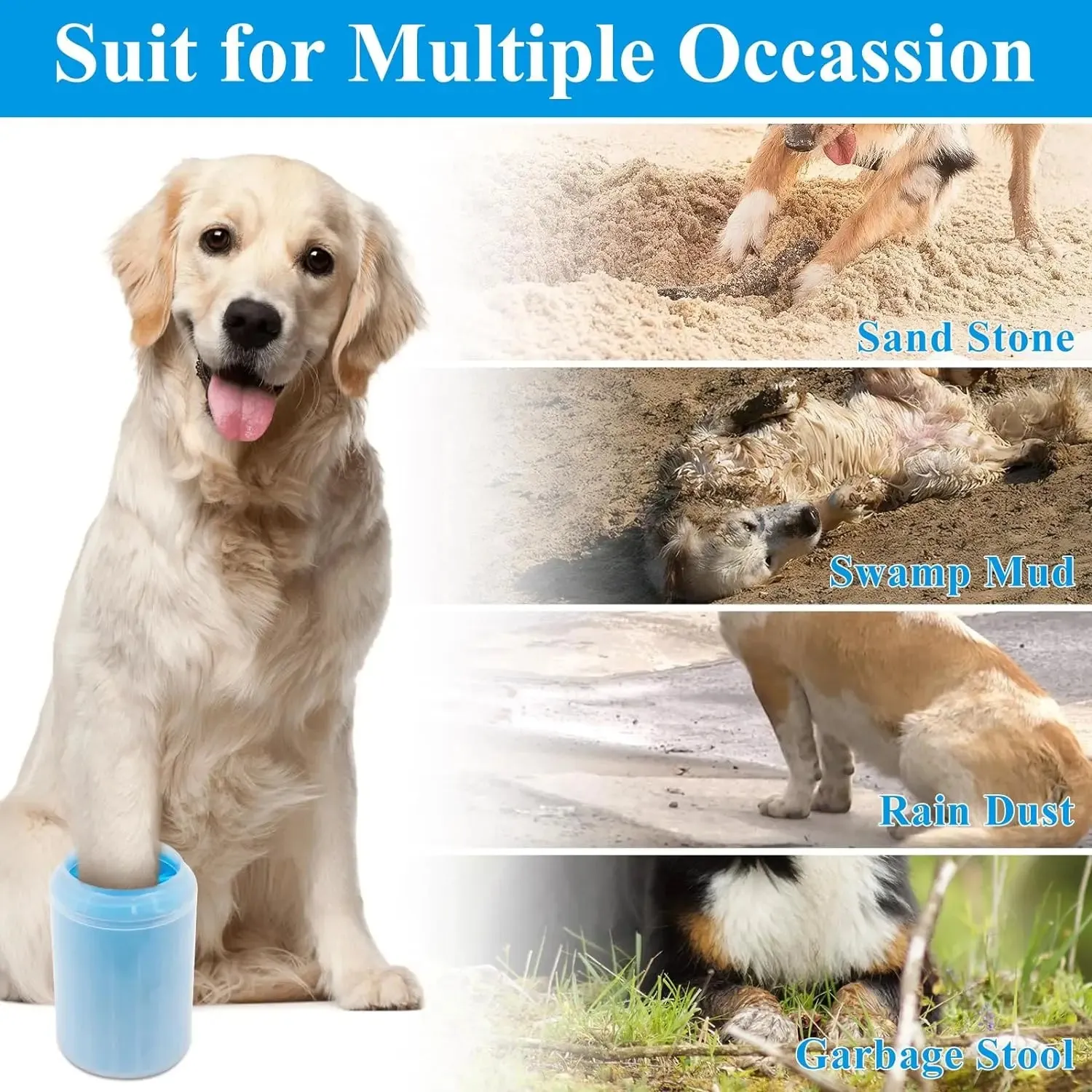 Pet Foot Wash Cup Soft Silicone Cat Paw Cleaning Cup Portable Dog Foot Cleaner
