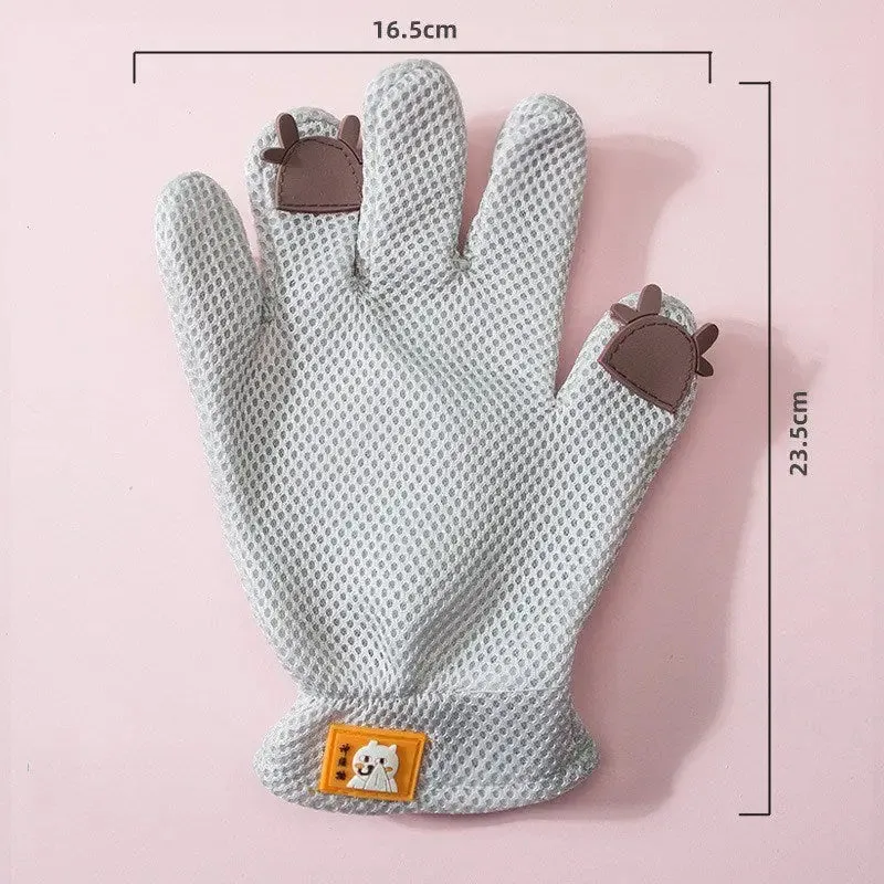 Pet Glove Cat Grooming Glove Cat Hair Deshedding Brush Gloves Cat Floating Hair Pet Hair Removal Brush Dog Bathing Massage Comb Silicone Hair Removal Gloves