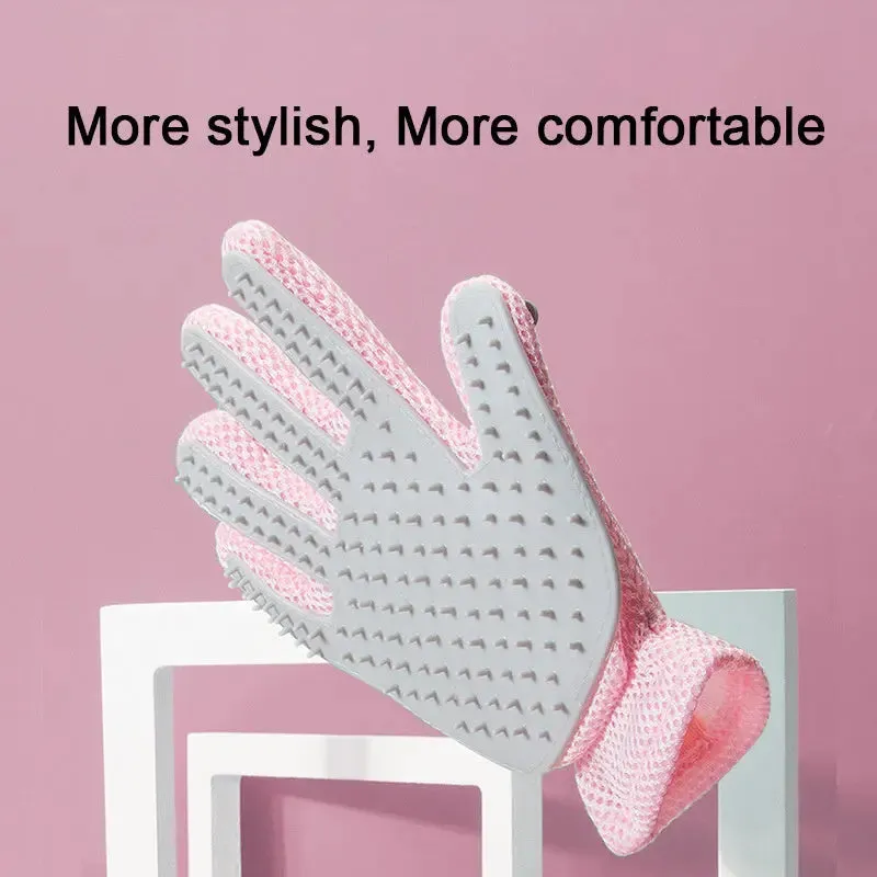 Pet Glove Cat Grooming Glove Cat Hair Deshedding Brush Gloves Cat Floating Hair Pet Hair Removal Brush Dog Bathing Massage Comb Silicone Hair Removal Gloves