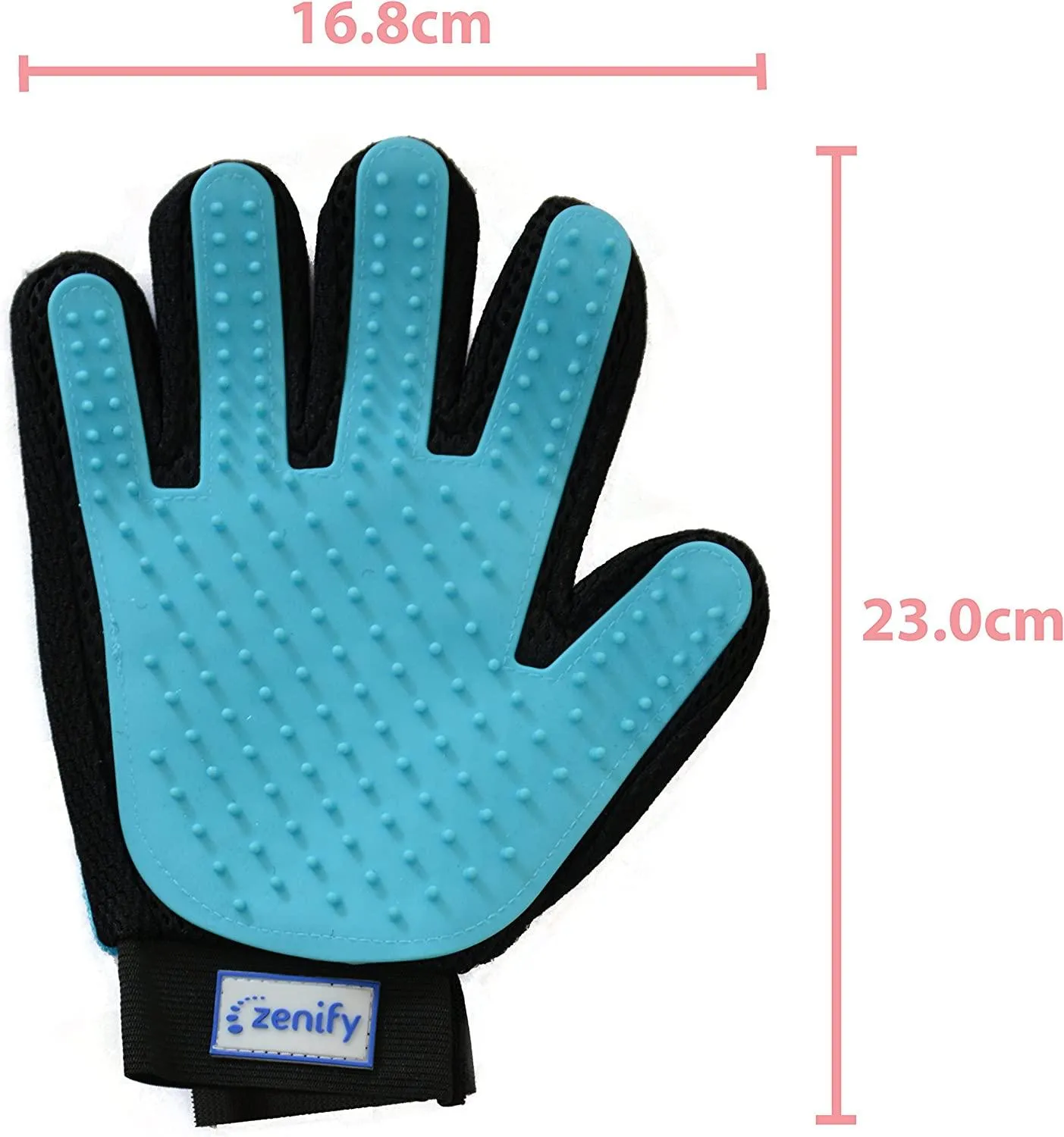 Pet Grooming Glove - For Cat, Kitten, Dog, Puppy, Rabbit, Horse - Dual Sided 2-in-1 Upgrade Version Machine Washable Enhanced Efficient Silicon Massage One-Size-Fits-All Gift Hair Deshedding Remover Mitt (Right Hand)