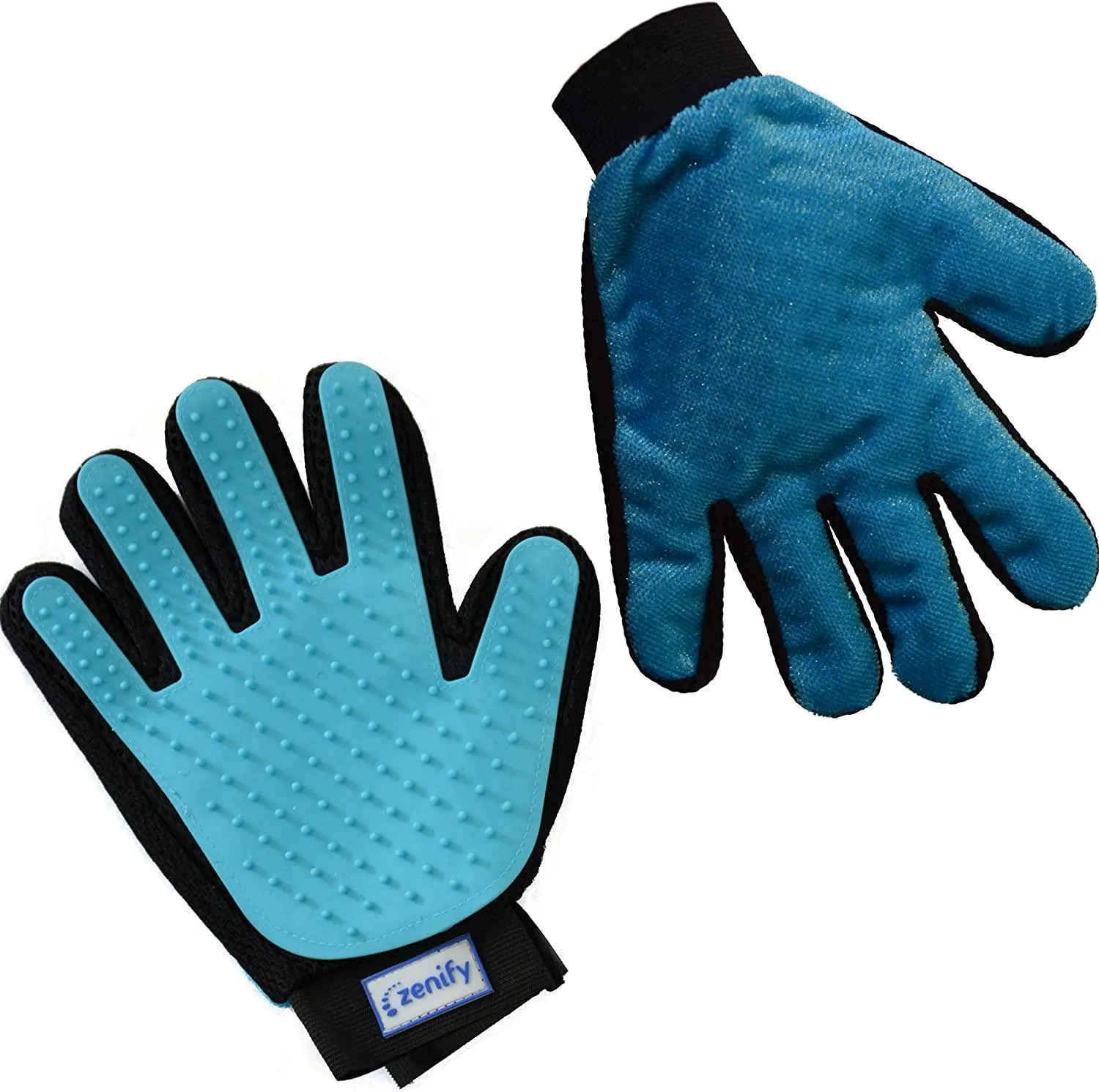 Pet Grooming Glove - For Cat, Kitten, Dog, Puppy, Rabbit, Horse - Dual Sided 2-in-1 Upgrade Version Machine Washable Enhanced Efficient Silicon Massage One-Size-Fits-All Gift Hair Deshedding Remover Mitt (Right Hand)
