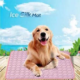 Pink Dog Cat Mat Bed Self Cooling Non Toxic Mat Pad Pet Ice Silk Cooling Mat