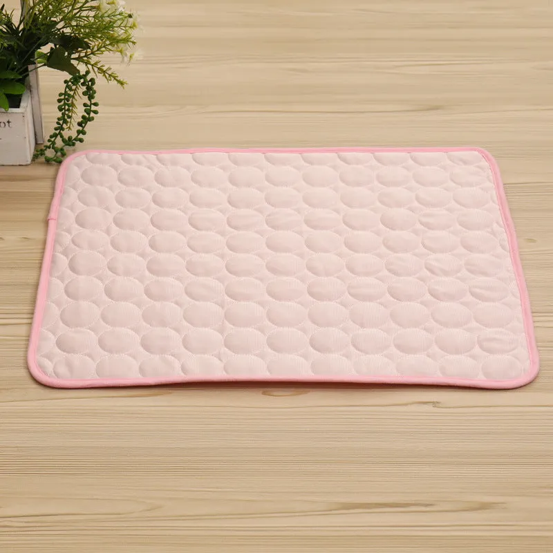Pink Dog Cat Mat Bed Self Cooling Non Toxic Mat Pad Pet Ice Silk Cooling Mat