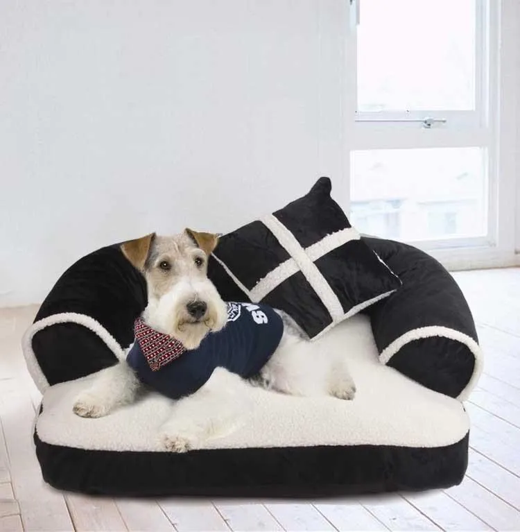 Plush Dog Sofa - Soft Pet Bed - Anti Anxiety