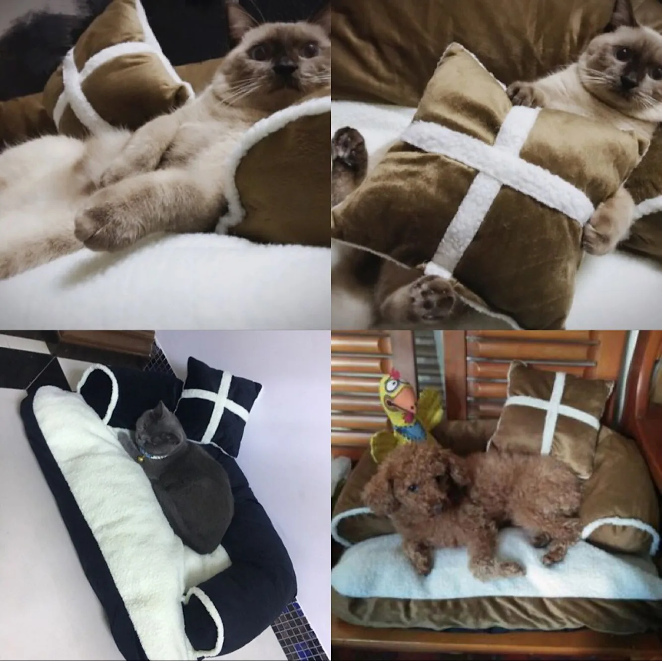 Plush Dog Sofa - Soft Pet Bed - Anti Anxiety