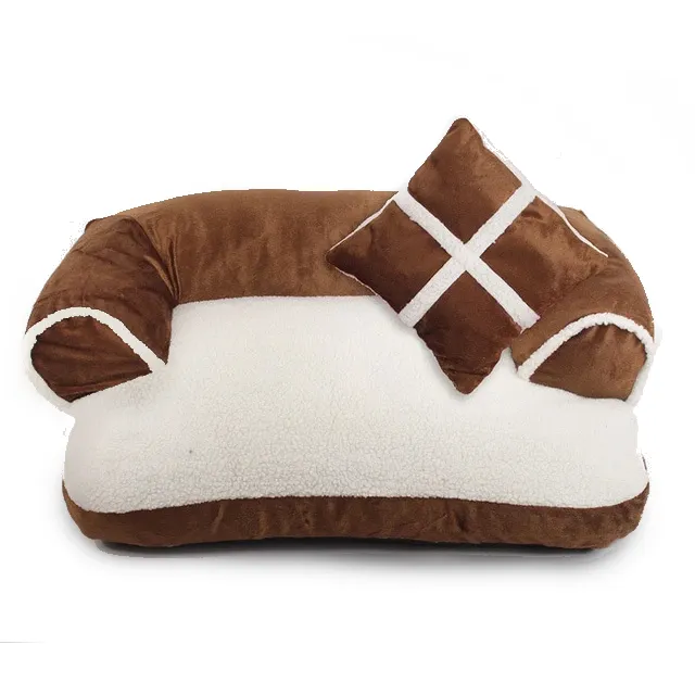 Plush Dog Sofa - Soft Pet Bed - Anti Anxiety