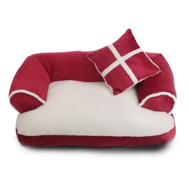 Plush Dog Sofa - Soft Pet Bed - Anti Anxiety