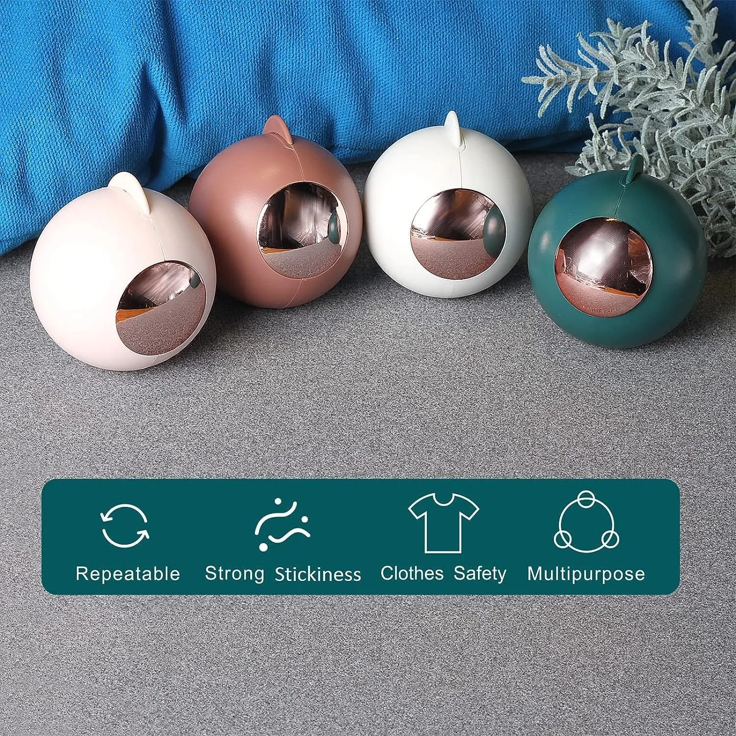 Portable Dustproof Pet Clothes Hair Remover Winter Reusable Washable Clean Tool Sticky Roller Ball, Pet Hair Remover, Removing Dog ,Cat Hair, Self-Cleaning Lint Portable Easy to Carry Travel Brush Dust Remover(Bulk 3 Sets)