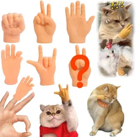 Tiny Hands for Cats, 6 Pcs Mini Hands for Cats, Funny Stretchable Rubber Little Finger Hands for Cats and Puppy, Cute Small Hand Finger for Puppet Show, Finger Gloves for Cats (6 Pcs)