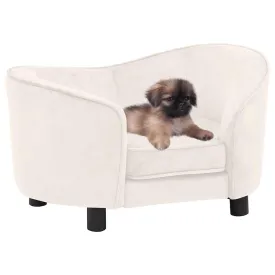 vidaXL Dog Sofa Cream 69x49x40 cm Plush