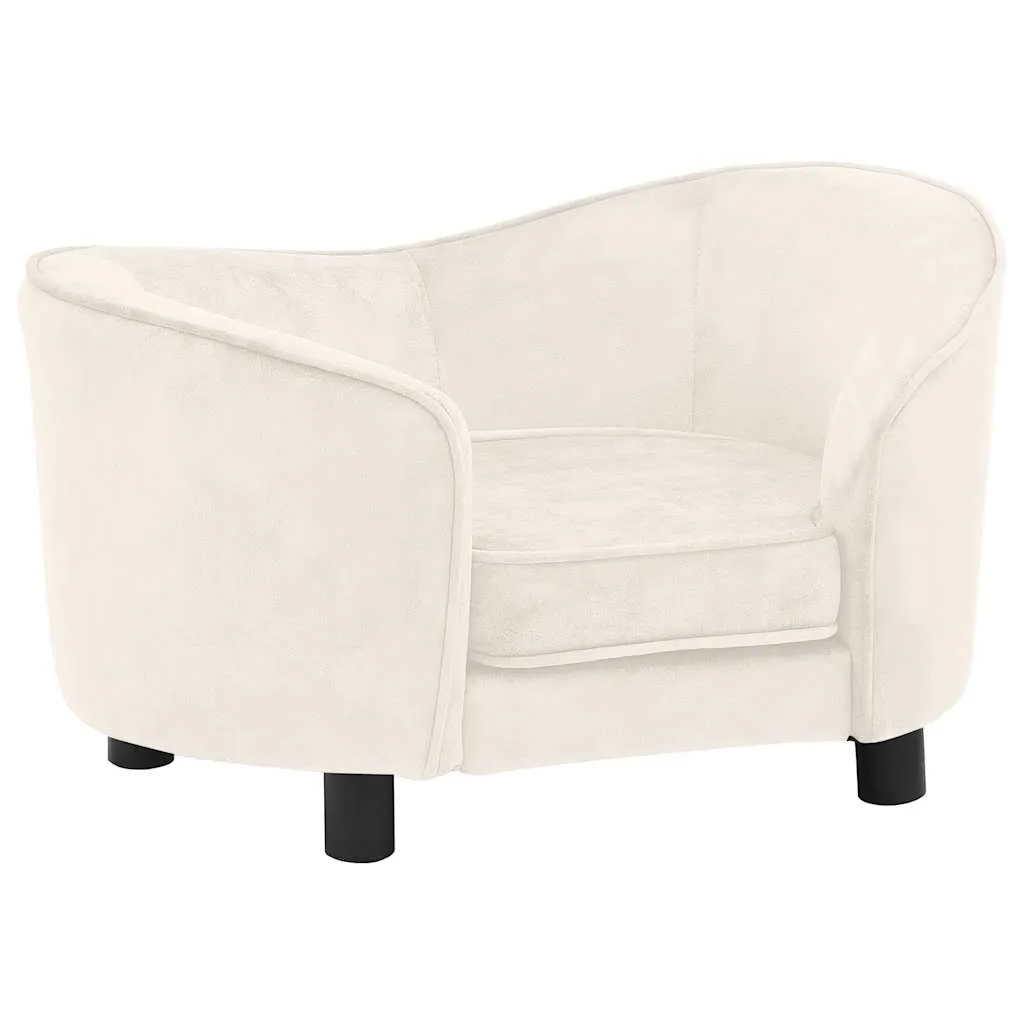 vidaXL Dog Sofa Cream 69x49x40 cm Plush