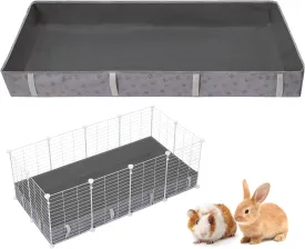 Waterproof Guinea Pig Cage Liner,Washable Tarp Bottom Base,Cage Liners for Small Animals,Hamster Chinchilla Hedgehog Ferret Rabbit. (Dark Grey-Paw, 24" X 48")