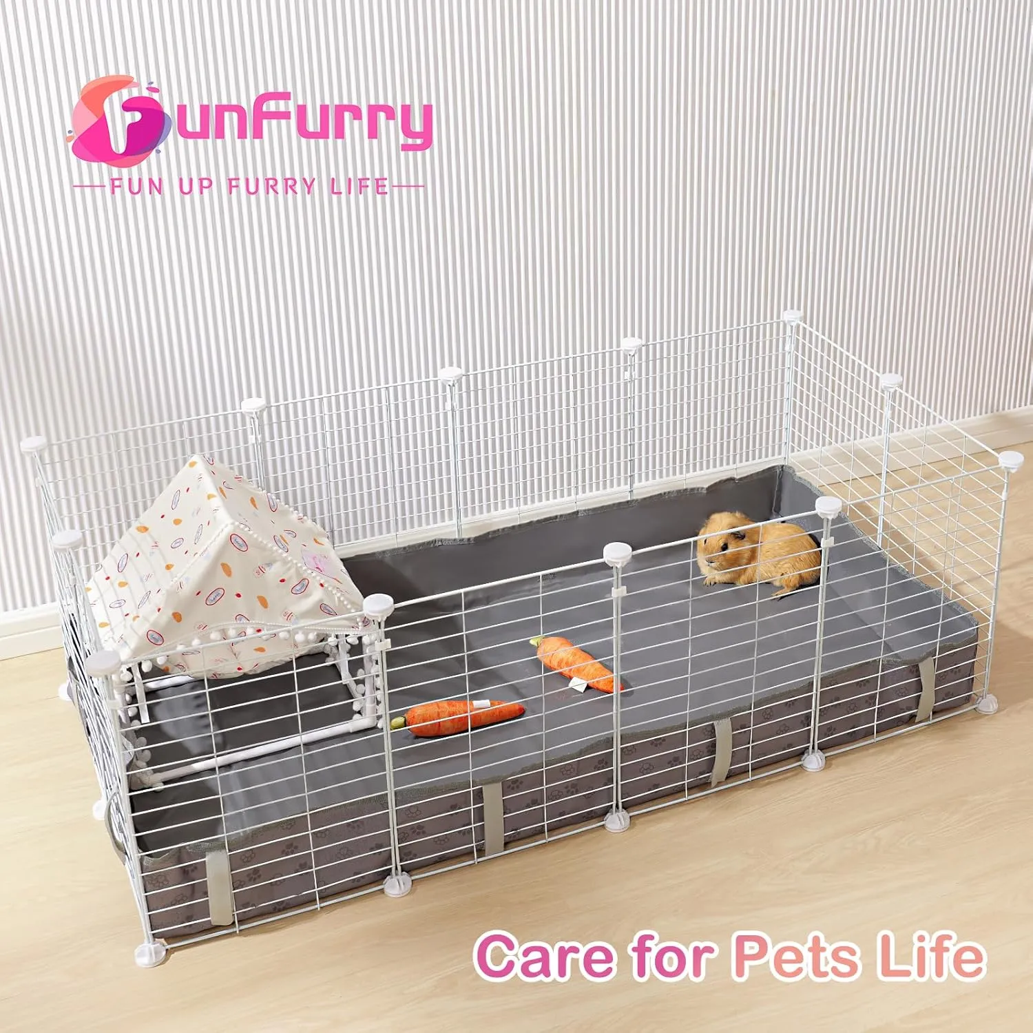 Waterproof Guinea Pig Cage Liner,Washable Tarp Bottom Base,Cage Liners for Small Animals,Hamster Chinchilla Hedgehog Ferret Rabbit. (Dark Grey-Paw, 24" X 48")