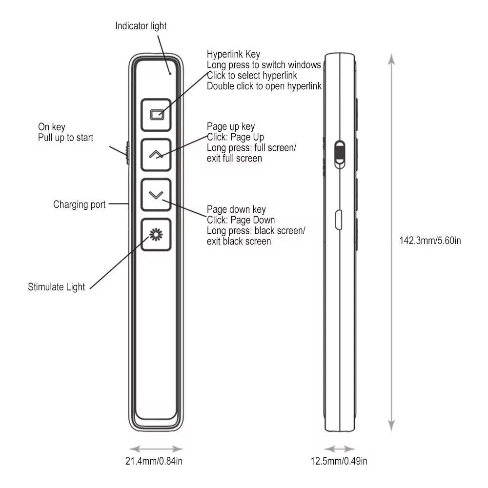 Wireless Laser Presenter Remote Control Laser Pointer Clicker Flip Laser Pen pointer presenter 2.4G USB