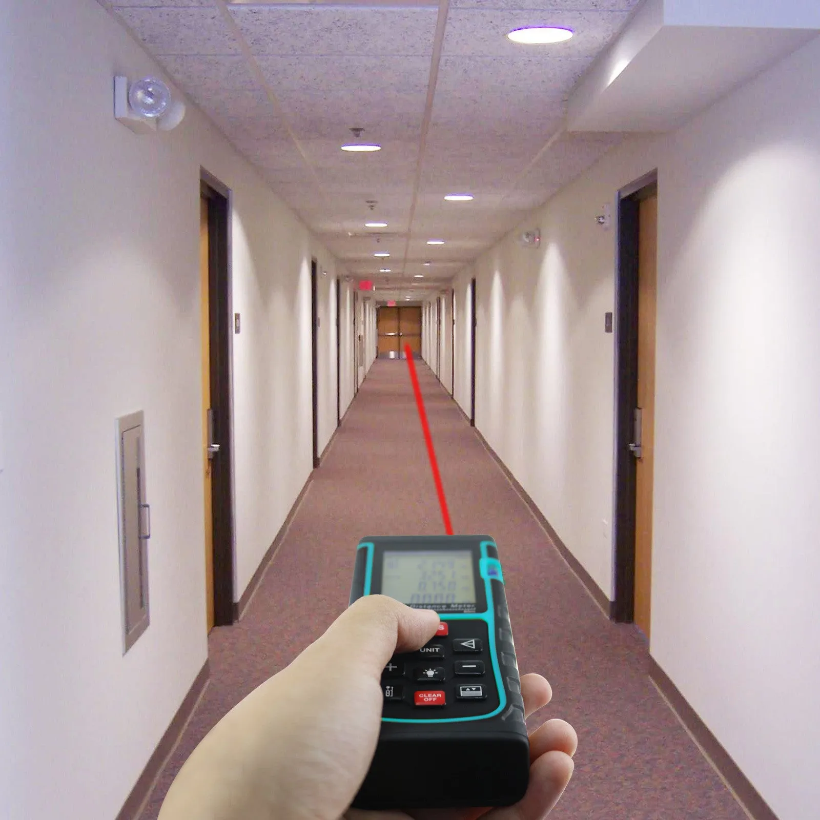 X01RZ-E100  Laser Distance 100 Meter Area Volume Pythagorean w/ Spirit Level Measurer Range Finder