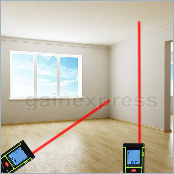 X01RZ-E40 Digital 40M Laser Distance Area Volume Pythagorean w/ Spirit Level Range Finder Tool