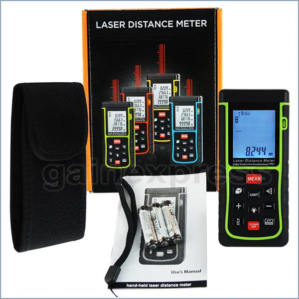 X01RZ-E40 Digital 40M Laser Distance Area Volume Pythagorean w/ Spirit Level Range Finder Tool