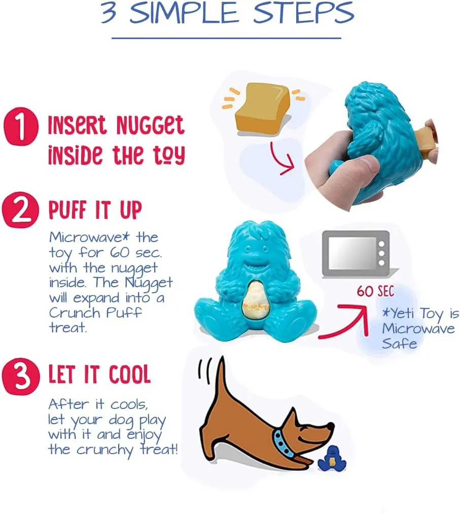 Yeti Puff and Play Dog Toy, Dog Chew Holder, Fun Stimulating Chew Toy for Teething, Behavior Training for Light to Moderate Chewers (Purple - Yak)